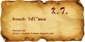 Kosch Tímea névjegykártya