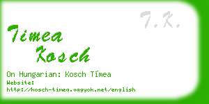 timea kosch business card